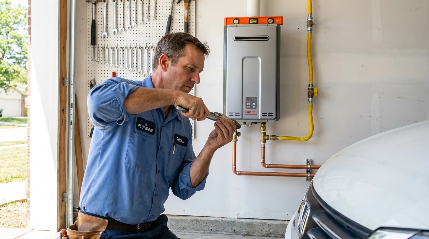 Tankless water heater installation by a Johns Plumbing LLC plumber in Amarillo